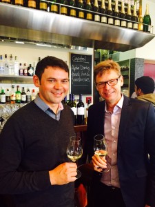 Barry Riwai (L) and Paul Ham (R) celebrate 25 years in the wine business 