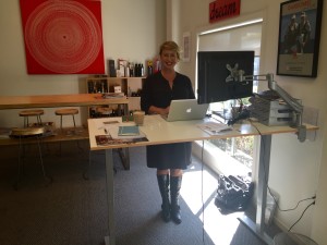 Yvonne at her Standing Desk